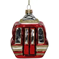HD Collection Ornament Skigondel Glas Rot 10.5cm (rood)