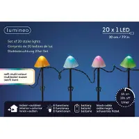 Lumineo Set de 20 Lichter LED de Weihnachten mit Form de Pilz, mehrfarbig und 8 Funktionen, Flackereffekt