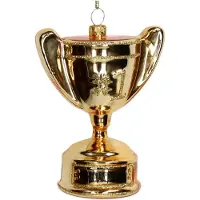 HD Collection Ornament Weihnachtskugel Champions Cup Glas Gold 10,4 cm (geel)