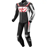 Berik Race-Tech Schwarz Weiß 1-Teiler Motorrad Lederkombi Größe 56