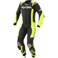 Ixon Vortex 3 Schwarz Leuchtgelb 1-Teiler Motorrad Lederkombi Größe 4XL