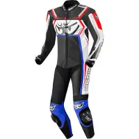 Berik Race-Tech Schwarz Rot Blau 1-Teiler Motorrad Lederkombi Größe 50