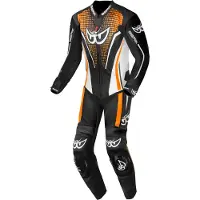 Berik RSF-TECH PRO Perforierte Schwarz Weiß Orange 1-Teiler Motorrad Lederkombi Größe 56