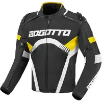 Bogotto Boomerang Wasserdichte Schwarz Gelb Motorrad Textiljacke Größe XL