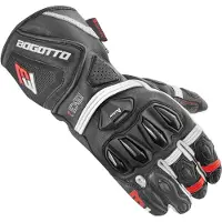Bogotto Monza Perforierte Schwarz Rot Weiß Handschuhe Größe XS