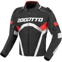 Bogotto Boomerang Wasserdichte Motorrad Textil Jacke, schwarz/rot, XS