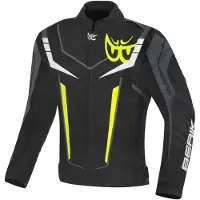 Berik Radic Evo Plus Schwarz Weiß Gelb Grau Wasserdichte Motorrad Textiljacke Größe 56