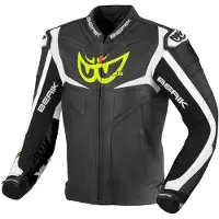 Berik Wild Chase Schwarz Weiß Motorrad Lederjacke Größe 56