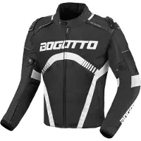Bogotto Boomerang Wasserdichte Motorrad Textil Jacke, schwarz/weiß, M