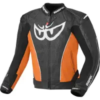 Berik Street Schwarz Orange Motorrad Lederjacke Größe 56