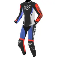 Berik Monza Damen Schwarz Weiß Rot Blau 1-Teiler Motorrad Lederkombi Größe 40