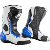 Bogotto Race-X Motorrad Stiefel Weiß Blau Schwarz Größe 48