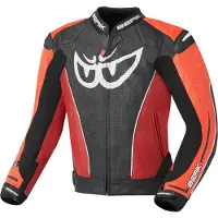 Berik Street Schwarz Rot Motorrad Lederjacke Größe 52