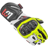 Bogotto Sugello Perforierte Schwarz Weiß Neon Gelb Handschuhe Größe XS
