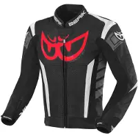 Berik Zakura Schwarz Weiß Rot Grau Motorrad Lederjacke Größe 56