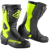 Bogotto Losail Schwarz Neon Gelb Motorrad Stiefel Größe 40