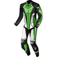 Berik Losail-R Perforierte Kangaroo Schwarz Weiß Grün 1-Teiler Motorrad Lederkombi Größe 52
