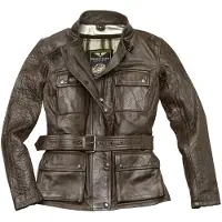 Black-Cafe London Madrid Braun Damen Motorrad Lederjacke Größe M