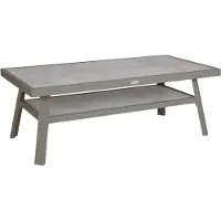 Brafab Loungetisch Samvaro 90 x 50 x 140 cm Aluminium Glas Khaki Grau