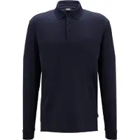 BOSS Longsleeve-Poloshirt aus Interlock-Baumwolle mit Logo Grösse XXL