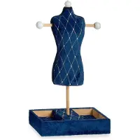 Gift Decor Schmuckattrappe Samt blau dekoration r