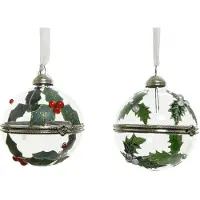 Décoris 1 Weihnachtskugeln Glaskugeln 6cm Beeren Motiv Christbaumkugeln zum Befüllen