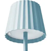 Beliani LED-Tischlampe Hellblau Metall mit Schirm Gewellt Rillen-Optik Kegelform Touch-Funktion Modern In- & Outdoor Beleuchtung Schreibtischlampe