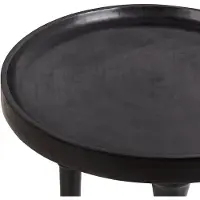 Beliani Beistelltisch, schwarzes Mangoholz, runde Tischplatte, 52 x 52 cm, traditionelles Design
