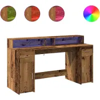 vidaXL LED-Schreibtisch Altholz-Optik 160x55x91 cm Holzwerkstoff
