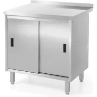 Hendi Wandtischschrank mit Schiebetüren – verschweißt, Profi Line, 800x600x(H)850mm
