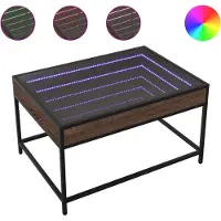 vidaXL Couchtisch mit Infinity-LED Braun Eichen-Optik 70x50x41 cm