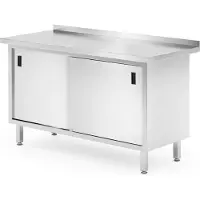 Hendi Wandtischschrank mit Schiebetüren ‚Äì verschweißt, Profi Line, 1400x600x(H)850mm