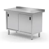 Hendi Wandtischschrank mit Schiebetüren – verschweißt, Profi Line, 1000x600x(H)850mm