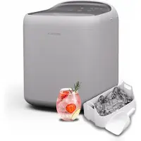 Klarstein SparkIce Eiswürfelmaschine, 15 kg/Tag, Eiswürfel in 6 Min., Touchpad, 2 Eiswürfelgrößen, Automatische Reinigung, Eiswürfelbereiter für Getränke & Smoothies, Weiß