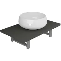 vidaXL 2-tlg. Badmöbel-Set Keramik Grau