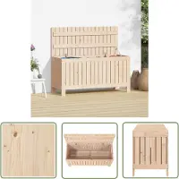 The Living Store Gartentruhe 108x42,5x54 cm Massivholz Kiefer