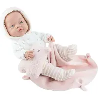 Paola Reina Babypuppe Mädchen Kuschelpuppe blaue Augen 42cm Vinyl
