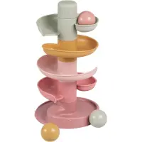 Adlibris Little Dutch Spiral Tower Pink - Murmelbahn - 5 Teile - 3 Kugeln - Stapelturm