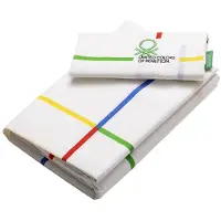 Benetton - 4-teiliges Bettwäscheset (Spannbettlaken 160 x 200 + 30 cm, Oberseite 240 x 240 cm, 2 Kissenbezüge 45 x 90 cm)