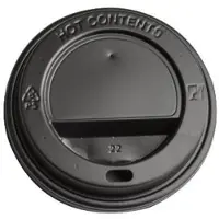 MultiLine Drikkelåg Plast Sort Ø80xh20mm Til Kaffebæger 100 Stk