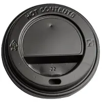 MultiLine Drikkelåg Plast Schwarz Ø90xh20mm Für Kaffeebecher 100 Stück