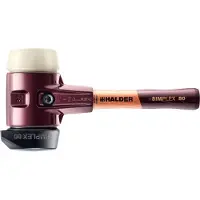 HALDER SIMPLEX Schonhammer Ø 80 mm Gummi / Nylon mit Standfuß und extra kurzem Stiel Termpergussgehäuse