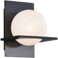 LUCANDE Kulka 1 Wandleuchte Opal/Schwarz - , Kulka, dimmbar, Schwarz, für Wohnzimmer, Glas, Modern