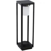 LUCANDE LED-Solarwegeleuchte Nilea, 50 cm, schwarz, Sensor Nilea, schwarz, Aluminium, Modern, Solarleuchten
