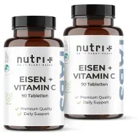 Nutri+ Eisen Tabletten + Vitamin C - 180 Eisentabletten 50mg St