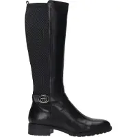 Tamaris Damen Stiefel Langschaft Zierschnalle Stretchschaft Leder 1-25618-43, Größe:37 EU, Farbe:Schwarz