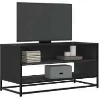 vidaXL TV-Schrank Schwarz 91x40x46 cm Holzwerkstoff und Metall