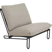 Brafab Gartensessel Blixt mit Kissen aus Aluminium, modern, schwarz/beige, Outdoor geeignet