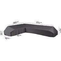 AeroCover Lounge Set Abdeckung Anthracite Platform Left (375 x 300 x 90 x H30/45/70 cm)