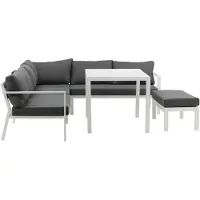 Ebuy24 Ramos Lounge-Set 3 Teile grau,weiß.